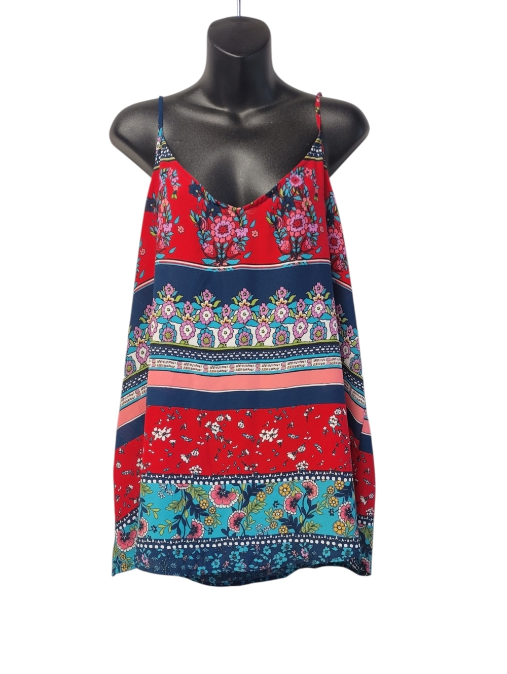 Maurices Womens XXL Multicolor Floral Print Spaghetti Strap Cami Tank Top NWT